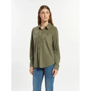 Anthropologie Thread & Supply Olive Green Button-Up Shirt Medium Lyocell